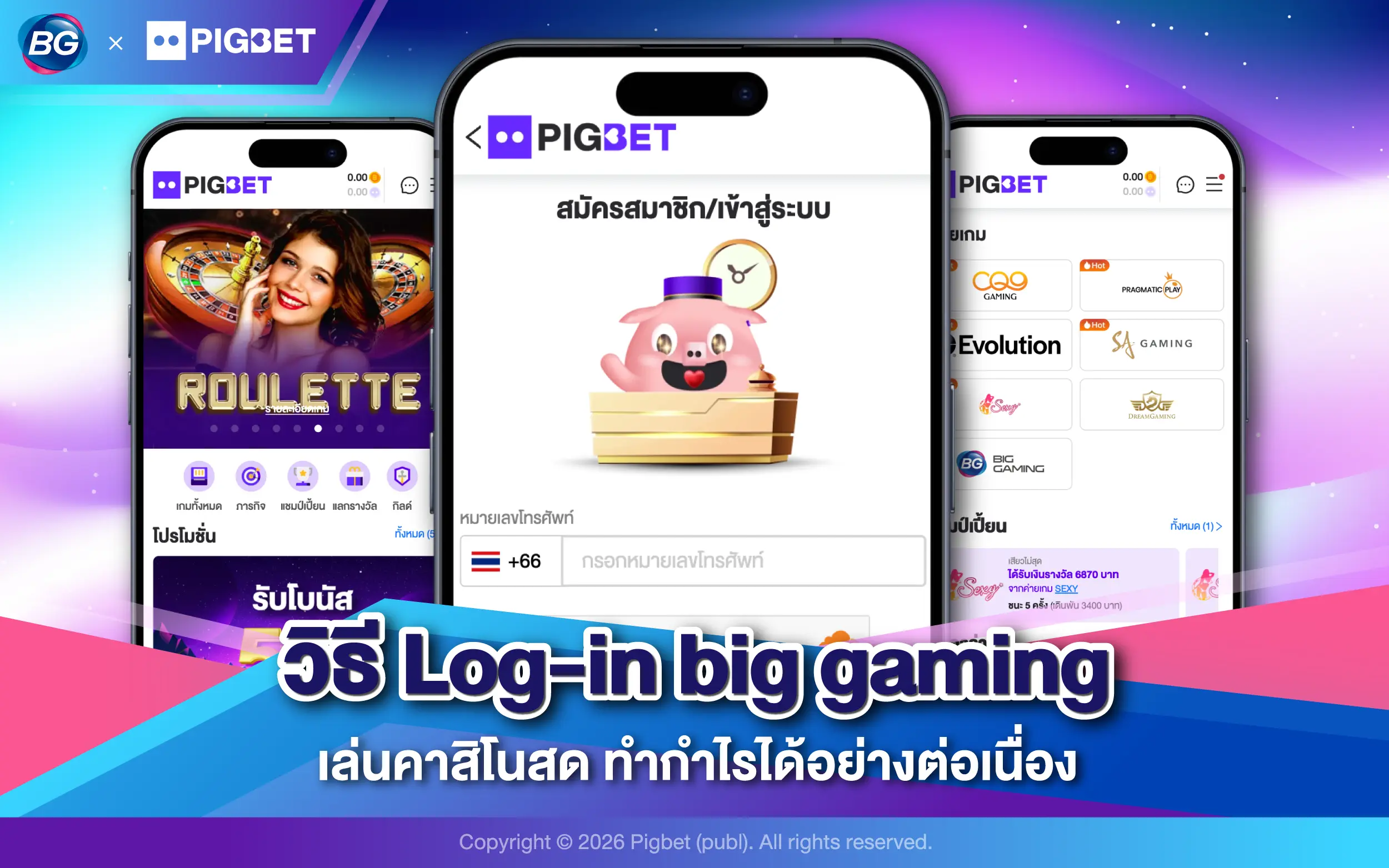 วิธี Log-in big gaming เล่นคาสิโนสด ทำกำไรได้อย่างต่อเนื่อง